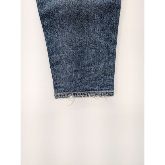 Distressed Denim Jeans Women Size 25.5 Straight Leg Y2K Streetwear Patchwork 90s - Picture 8 of 12